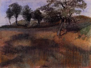 Plowed Field painting by Edgar Degas