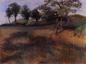 Plowed Field by Edgar Degas Oil Painting