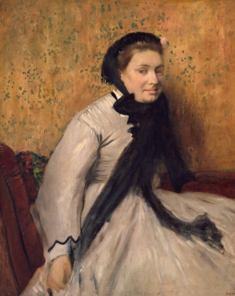 Portrait of a Woman in Gray  by Edgar Degas - Hand-Painted Oil Painting Reproduction