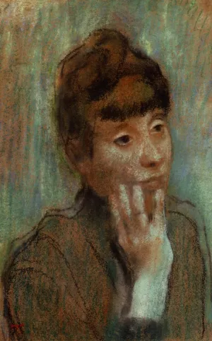 Portrait of a Woman Wearing a Green Blouse Oil painting by Edgar Degas
