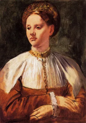 Portrait of a Young Woman after Bacchiacca by Edgar Degas - Oil Painting Reproduction