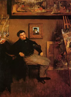 Portrait of James Tissot by Edgar Degas - Oil Painting Reproduction