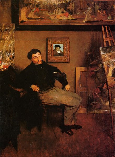 Portrait of James Tissot by Edgar Degas - Hand-Painted Oil Painting Reproduction