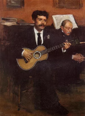 Portrait of Pagens and Auguste De Gas by Edgar Degas Oil Painting