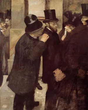 Portraits, at the Stock Exchange by Edgar Degas Oil Painting
