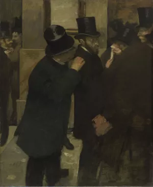 Portraits at the Stock Exchange by Edgar Degas Oil Painting