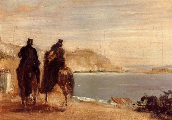 Promenade by the Sea by Edgar Degas - Hand-Painted Oil Painting Reproduction