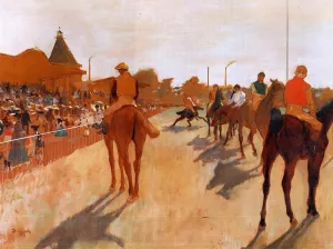 Racehorses Before the Stands by Edgar Degas Oil Painting