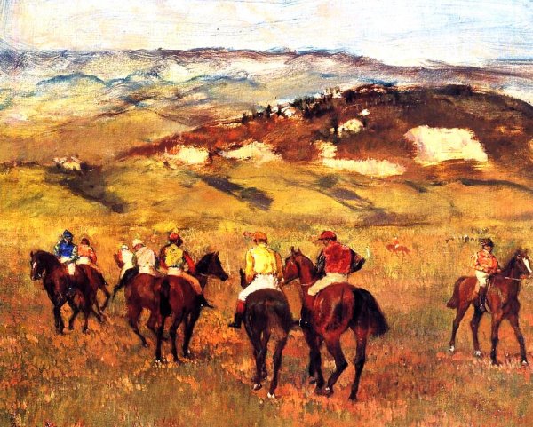 Main Product Photo of Racehorses II Painting by Edgar Degas