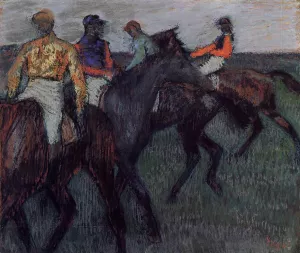 Racehorses by Edgar Degas Oil Painting