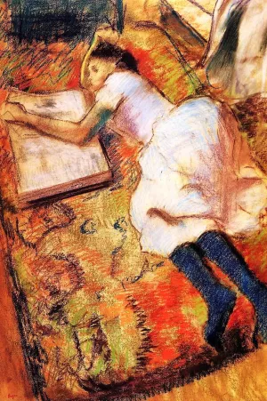 Reading by Edgar Degas - Oil Painting Reproduction