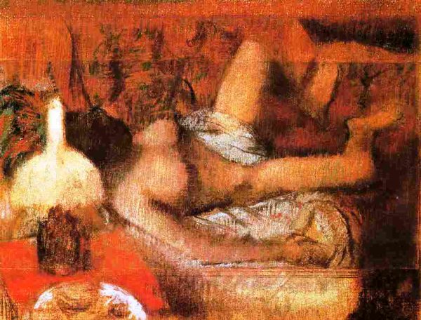 Main Product Photo of Reclining Nude Painting by Edgar Degas