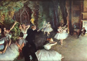 Rehearsal on the Stage Oil painting by Edgar Degas