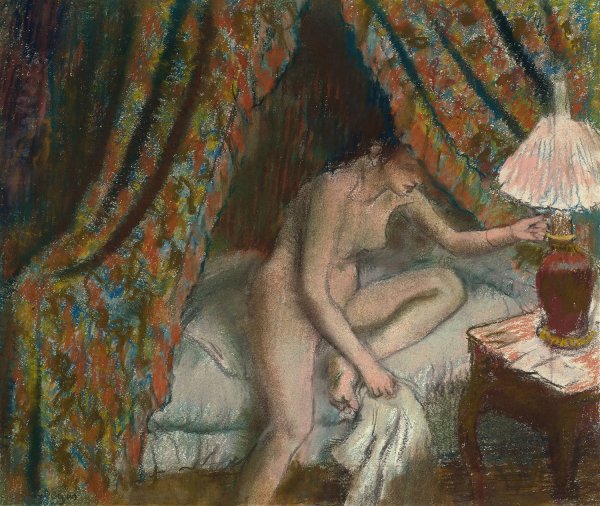 Retiring  by Edgar Degas - Hand-Painted Oil Painting Reproduction