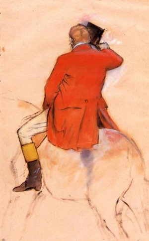 Rider in a Red Coat by Edgar Degas Oil Painting