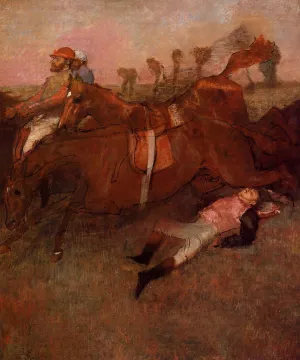 Scene from the Steeplechase: the Fallen Jockey by Edgar Degas Oil Painting