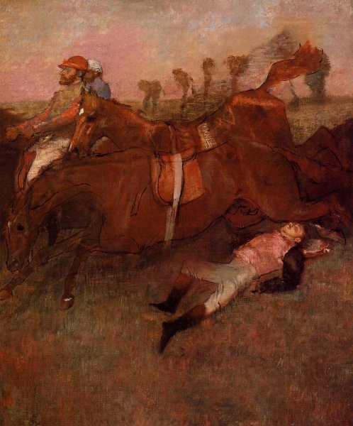 Main Product Photo of Scene from the Steeplechase: the Fallen Jockey Painting by Edgar Degas