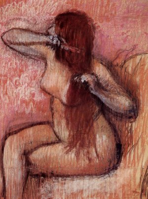 Seated Nude Combing Her Hair by Edgar Degas Oil Painting