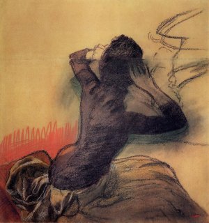 Seated Woman Adjusting Her Hair by Edgar Degas Oil Painting