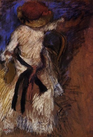 Seated Woman in a White Dress by Edgar Degas Oil Painting