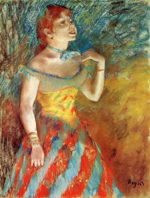 Singer in Green painting by Edgar Degas