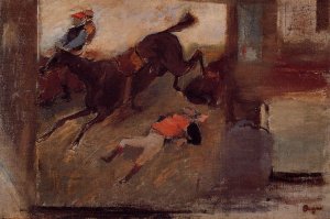 Studio Interior with 'The Steeplechase' by Edgar Degas Oil Painting