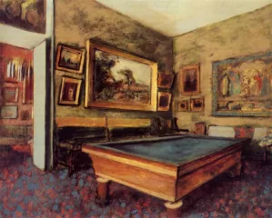 The Billiard Room at Menil-Hubert by Edgar Degas - Oil Painting Reproduction