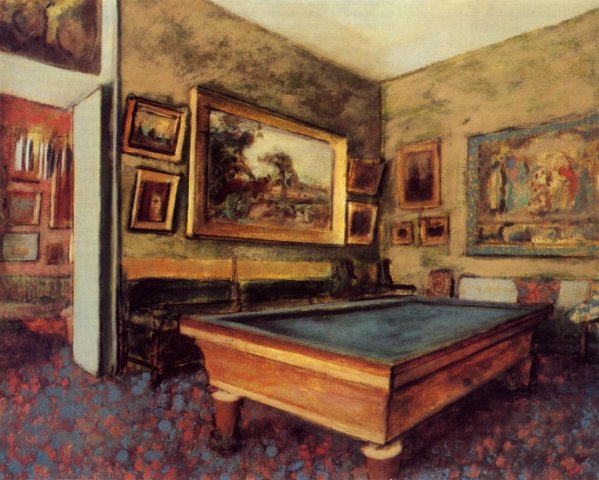 Main Product Photo of The Billiard Room at Menil-Hubert Painting by Edgar Degas