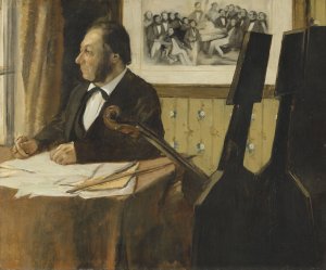 The Cellist Pilet by Edgar Degas Oil Painting