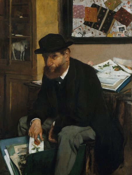 The Collector of Prints  by Edgar Degas - Hand-Painted Oil Painting Reproduction