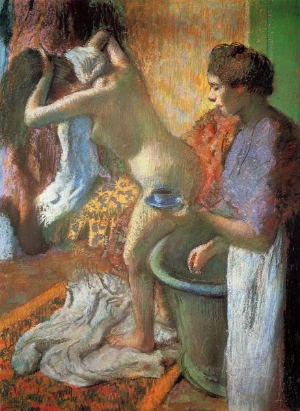 The Cup of Tea also known as Breakfast after Bathing by Edgar Degas - Hand-Painted Oil Painting Reproduction