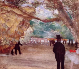 The Curtain painting by Edgar Degas