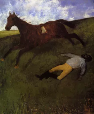 The Fallen Jockey also known as Fallen Jockey by Edgar Degas Oil Painting