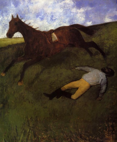 Main Product Photo of The Fallen Jockey also known as Fallen Jockey Painting by Edgar Degas