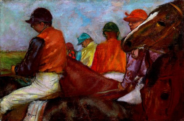 The Jockeys  by Edgar Degas - Hand-Painted Oil Painting Reproduction