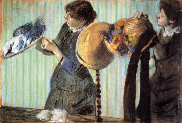 Main Product Photo of The Little Milliners Painting by Edgar Degas