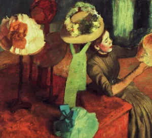 The Millinery Shop Oil painting by Edgar Degas
