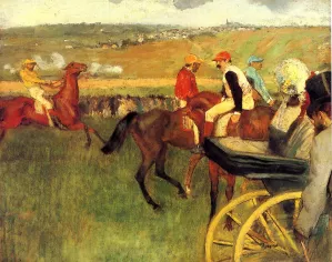 The Racecourse, Amateur Jockeys by Edgar Degas Oil Painting