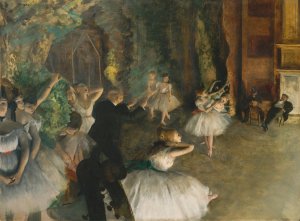 The Rehearsal of the Ballet Onstage by Edgar Degas Oil Painting