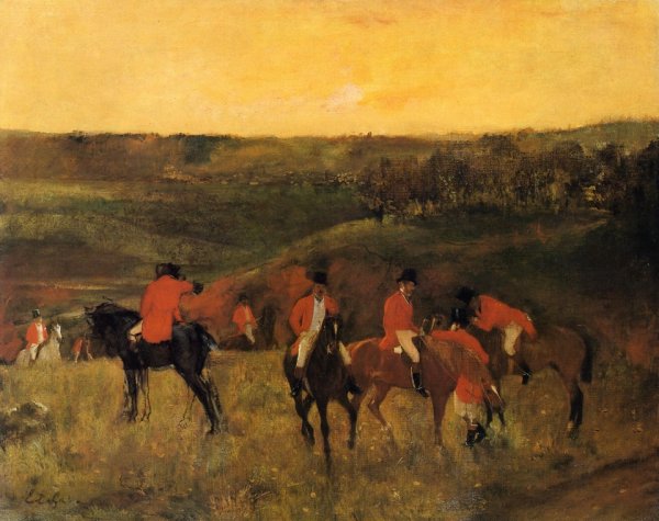 The Start of the Hunt by Edgar Degas - Hand-Painted Oil Painting Reproduction