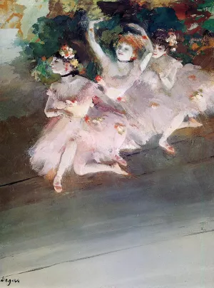 Three Ballet Dancers painting by Edgar Degas