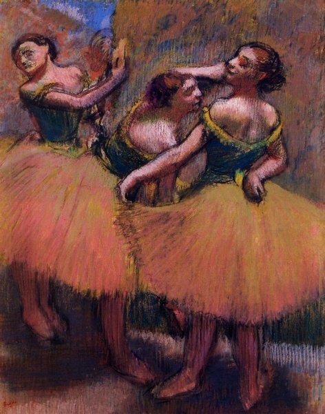 Three Dancers, Green Blouses by Edgar Degas - Hand-Painted Oil Painting Reproduction