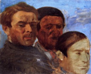 Three Heads by Edgar Degas Oil Painting