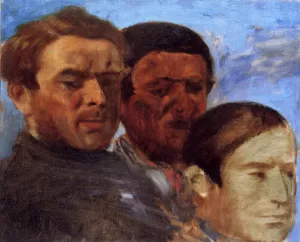 Three Heads Oil painting by Edgar Degas