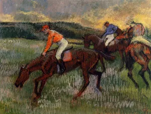 Three Jockeys by Edgar Degas Oil Painting