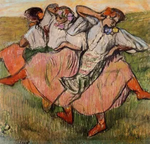 Three Russian Dancers Oil painting by Edgar Degas