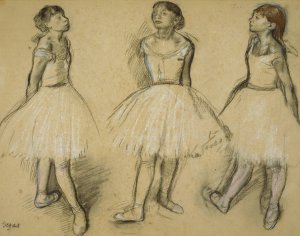 Three Studies of a Dancer in Fourth Position by Edgar Degas Oil Painting