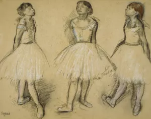 Three Studies of a Dancer in Fourth Position by Edgar Degas Oil Painting