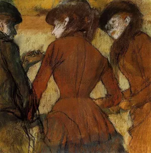 Three Women at the Races Oil painting by Edgar Degas