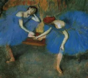 Two Dancers in Blue by Edgar Degas Oil Painting